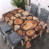 Walmsco Tablecloth Brown Round Wood Decor For Dining Room Kitchen Rectangular Table Cover 132 * 178cm