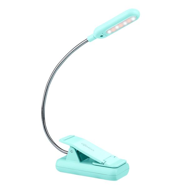 VAVOFO Rechargeable Book Light, Blue Light Blocking, Amber 1600K Clip On Reading Light, Eye Care 7 LEDs Kids Book Light for Reading in Bed with Power Indicator for Bookworms (Green)