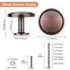 WEAVERBIRD 10 Pack Round Cabinet Knobs - Red Copper & Zinc Alloy, 30mm/1.2" - Kitchen, Bedroom & Bathroom Cupboard Knobs