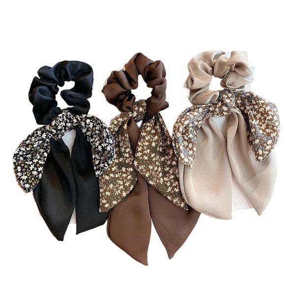 Silk Satin Bow hair Scrunchies for Women Girls Elastic Bowknot Hair Ties for Women Bowknots Hair Tie Hair Bows Ponytail Holder Bows hair Accessories Bow Scrunchie 3 Pcs