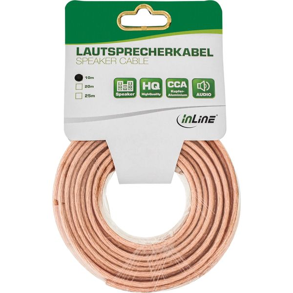 InLine Lautsprecherkabel, 2x 2,5mm², CCA, transparent, 10m