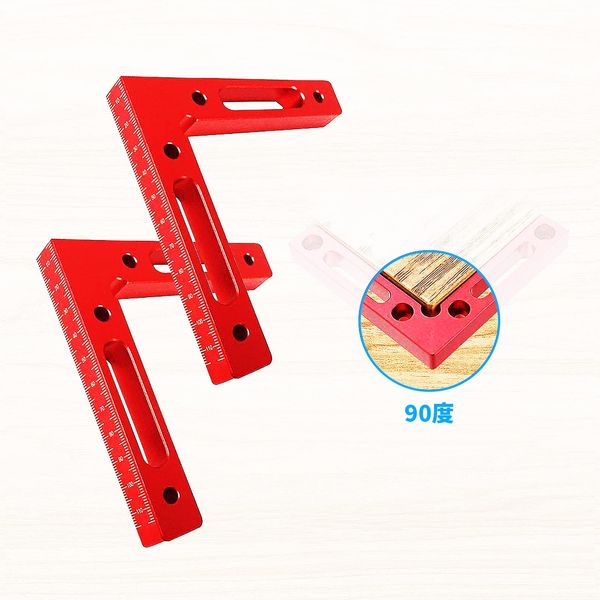 Hicello L-Shaped Right Angle Ruler, Corner Clamp, L-Shaped Right Angle Clamp, Scoya Right Angle Fixing, Aluminum Alloy, 90 Degrees, Woodworking Fixing Tool, Wood, Tightening Tool, Centimeter-Inch