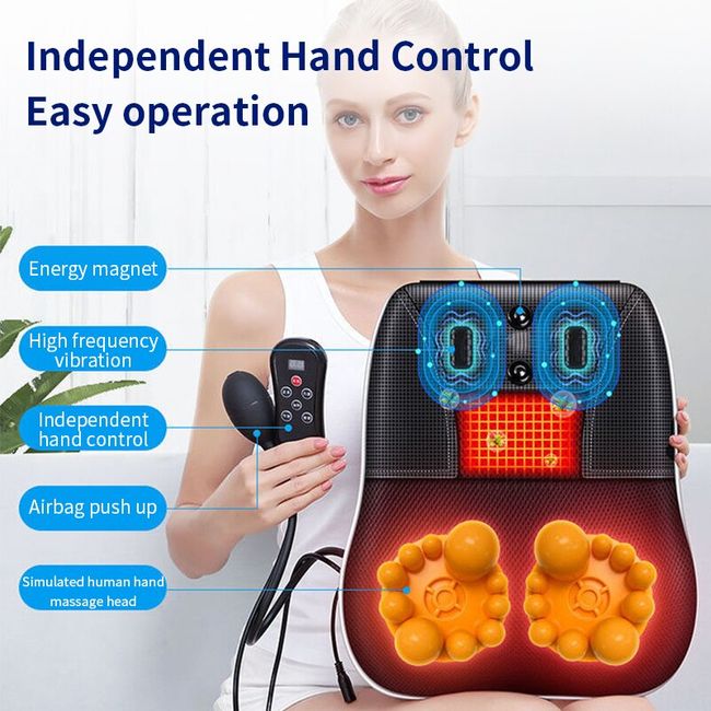 Dropship Vibrating Back Massager With Heat Chair Pad Rolling