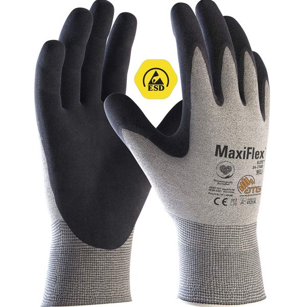 ATG 34-774B MaxiFlex Elite Glove, Size 9, light grey