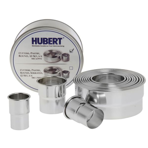 HUBERT® Pastry Cutter Set Round Stainless Steel 12 Per Set