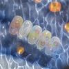 2Sheets Holographic Bubble Nail Art Stickers, Iridescent Circle Design Decals, Translucent White