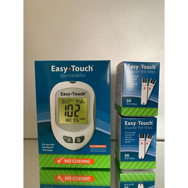 Easy Touch Blood Glucose Test Strips 100 Ct Plus METR EXP  05/2025Free Shipping