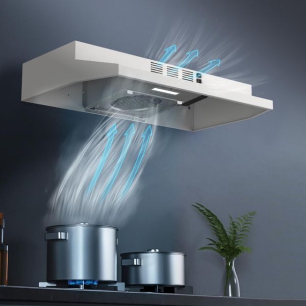 230CFM 30 inch Under Cabinet Range Hood White Painted 2 Speed Kitchen Vent LED