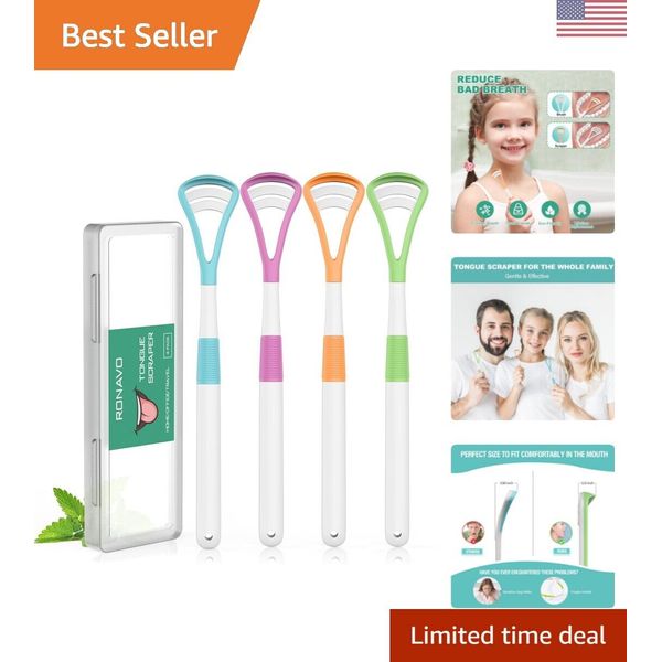 Tongue Scraper: 2 in 1 Scraper Cleaner, Fight Bad Breath, Boosts Overall Health