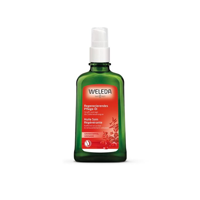 Weleda Pomegranate Oil, 3.4 fl oz (100 ml), Hali, Glossy, Whole Body Treatment Oil, Fruity & Spicy Scent, Decollete, Bust Intensive Care, Naturally Derived Ingredients, Organic