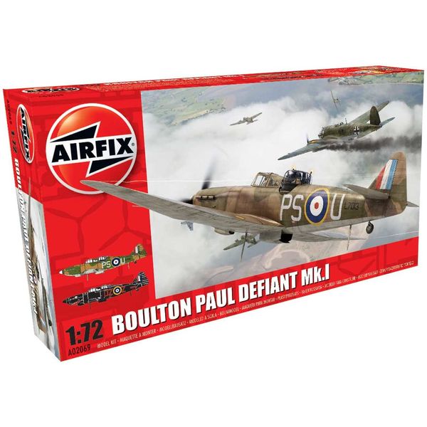 Airfix Model Set - A02069 Boulton Paul Defiant Mk.I Model Building Kit - Plastic Model Plane Kits for Adults & Children 8+, Set Includes Sprues & Decals - 1:72 Scale Model