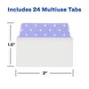 Avery Multiuse Ultra Tabs, 2" x 1.5", 2-Side Writable, Assorted Pastel Dots, 24 Repositionable Tabs (74773)