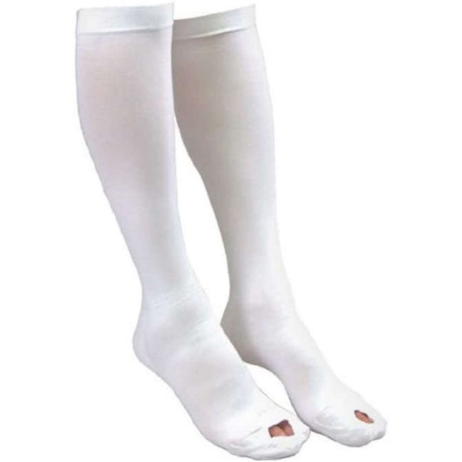 Venosan White AES Below Knee Open Toe Regular Stocking Size: Medium