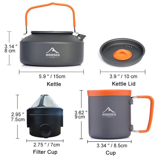 Widesea Camping Aluminum Coffee Cup Outdoor Mug Tourism Tableware