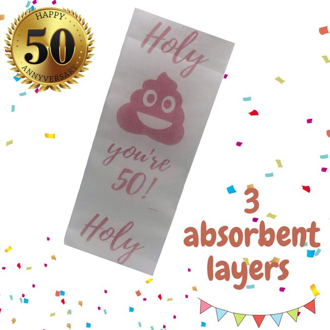 50th Birthday Gifts for Men and Women - Happy Prank Toilet Paper