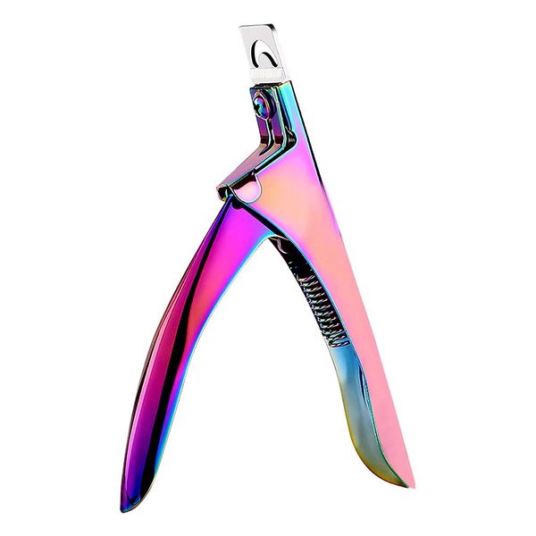 Finte Tagliaunghie in Acciaio Inox, Taglia Tip Unghie Professionale, Nail Clippers per unghie finte e unghie in gel(Arcobaleno)