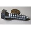 Zinc Hex Head Lag Screw 3/4 Hex Size 1/2 Thread x 2.00" Length, 25 pcs