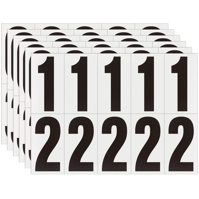 4 inch Adhesive Numbers for Mailbox, House Numbers, Reflective Number Sticker, Mailbox Decals, Address Number, Trash Cans Decal, for Outside (Black/White)