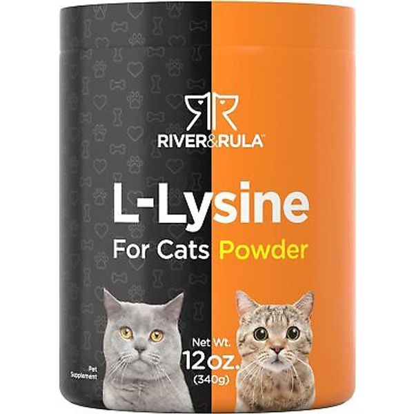 Horbäach L-Lysine Powder for Cats | 500mg | 12oz | Cat Health Supplement |...