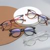 aisswzber Small Round Plastic Blue Light Blocking Glasses 2615B-Black