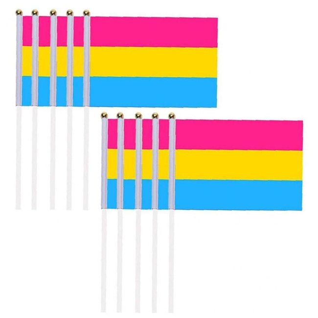 Flagpole Mini Small Rainbow Flag Pride Day Festival Carnival Party Parade Pride Flags 14*21cm Pack of 10
