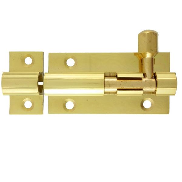 Merriway BH01399 50mm (2 inch) Polished Solid Brass Surface Door Bolt