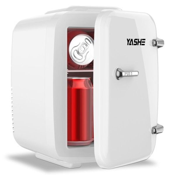 YASHE Mini Fridge 4 Liter/6 Cans Small Refrigerator for Skincare 110V AC/ 12V...