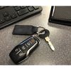 Ford Built-Ford-Tough Rectangular Black Leather Key Chain