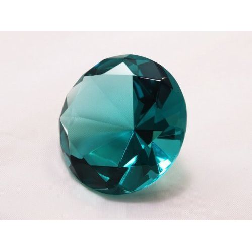 Turquoise Crystal Diamond Jewel Paperweight 80mm