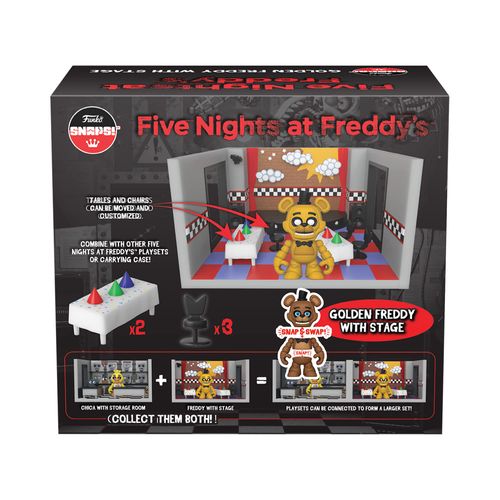 Funko Five Nights At Freddy's (FNAF) Snap: Playset - Stage With Freddy Fazbear - Gold - Collectable Vinyl Figure - Gift Idea - Video Games Fans