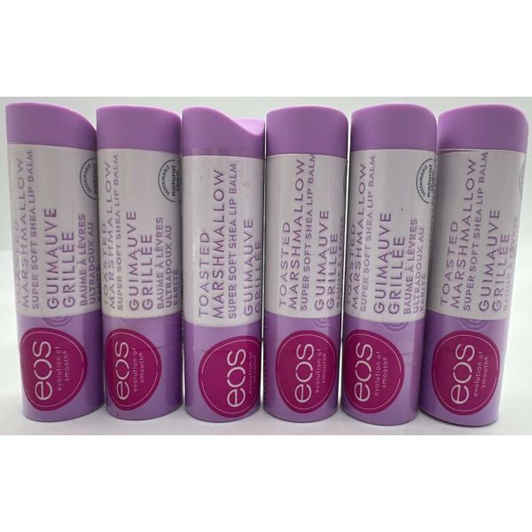 6PK EOS Lip Balm ~ Toasted Marshmallow ~ Sealed ~ FULL SIZE ~ FAST SHIP