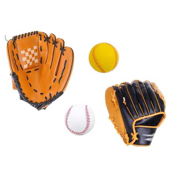 Forbestly Parent and Child Catch Ball Glove Set with Soft Ball, Softball Glove Set, Soft Artificial Leather, Easy Handling, Right Throw, Catcher Ball, Practice, Baseball Mitt, Shock Absorption, Catcher Mitt, Elementary School, Adult, Training, Leisure, Fu