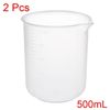 sourcingmap Measuring Cup 500ml PP Plastic Graduated Beaker Transparent for Lab Kitchen liquids 2pcs