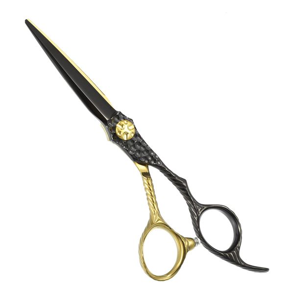 VOCOSTE Hair Scissors Hair Cutting Scissors Professional Barber Scissors Stainless Razor 17.5cm Black Gold Tone