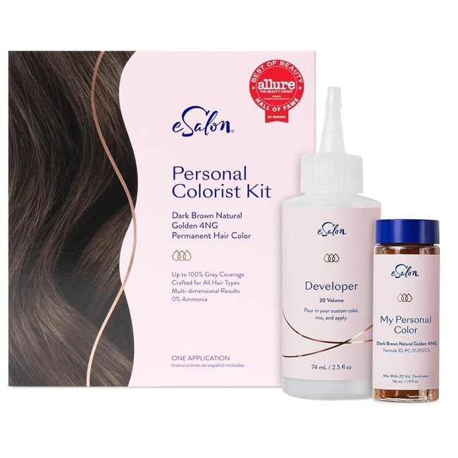 eSalon Personal Colorist Kit- Dark Brown 4NG Permanent Hair Color-4NG, 02/2024