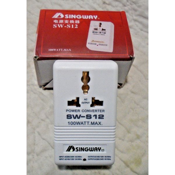 Singway SW-S12 100W 110/120V to 220V/240V Step Up/Down Voltage Power Converter