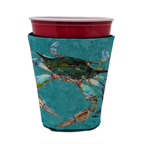 Caroline's Treasures 8657RSC Crab Red Cup Hugger Cup Cooler Sleeve Hugger Machine Washable Drink Sleeve Hugger Collapsible Insulator Beverage Insulated Holder