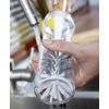 Full Circle Clean Reach Bottle Brush with Replaceable Bristle Brush Head, Bamboo Handle, White