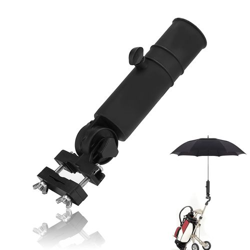 Amindz Golf Trolley Umbrella Holder, Plastic Golf Umbrella Holder, Universal Golf Umbrella Holder, Umbrella Stand for Golf Cart, Bicycle, Pram, Fishing, Beach Chair (Black), black