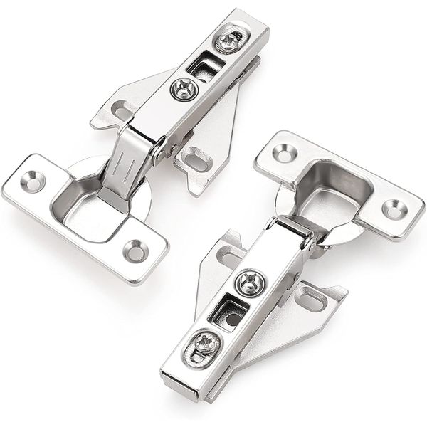 Soft Opening Kitchen Cabinet Hinges 30 Pairs (60Pcs), Satin Nickel Face Frame Mo