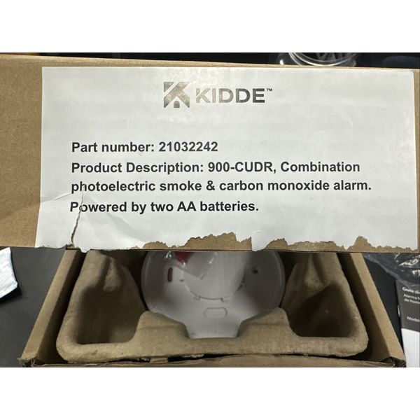 Kidde 900-CUDR Photoelectric Smoke & Carbon Monoxide Alarm Battery Powered 2242