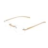 Henghao Reading Glasses Blue Light Cut Lightweight Aluminum Frame Rimless Reading Glasses Fashionable Reading Glasses Senior Glasses H6021 (Gold, +3.50)