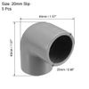 sourcing map 20mm Slip 90 Degree PVC Pipe Fitting Elbow Coupling Adapter Gray 5 Pcs