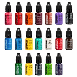 Tattoo Ink Set - Radiant Colors 8 Primary 1oz / Tribal Black/Super  White/Blue/Canary Yellow/Dark Brown/Scarlet Red/Tiger Orange/Medium Green