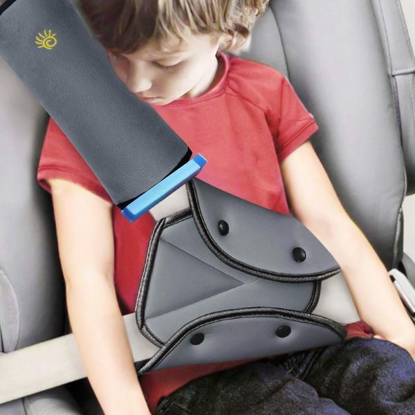 Seat Belt Adjuster and Seatbelt Pillow for Kids Travel, Seat Belt Cover & Seatbelt Adjuster for Child, Neck Shoulder Support Cushion Pad, Car Seat Safety Strap Headrest Positioner for Short Adult Baby