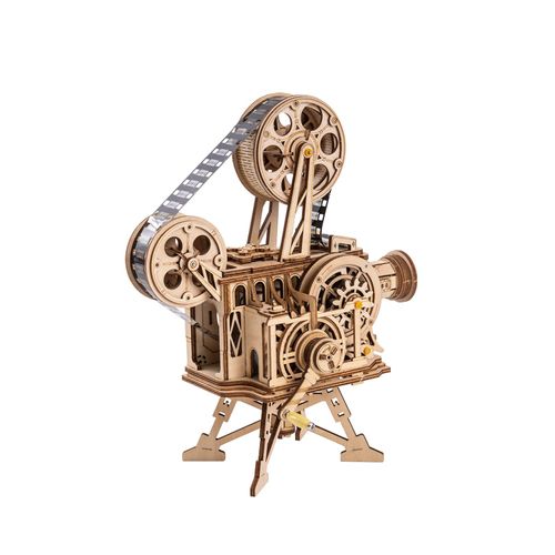 Rowood 3D Puzzle for Adults, DIY Wooden Model Kit for Adults to Build, Handheld Film Mechanical Gear Building Set, Birthday Vitascope Projector