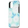 iPhone 14 Geometric floral pattern Daisies Blue and white Case