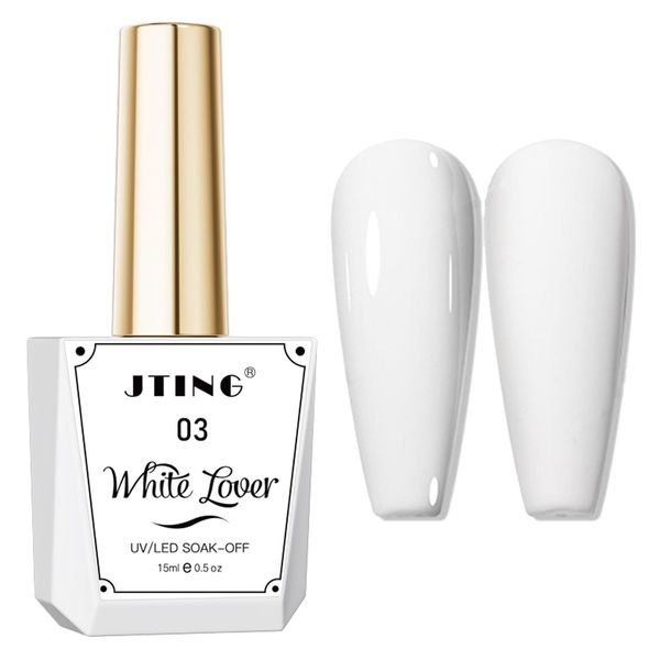 White Nail Polish - Milky White Gel Nail Polish - 15ml French Manicure Nail Polish - Clear Nude Soft Sheer White Gel Polish - White Nail Varnish for Women DIY French Manicure