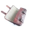 Vintage Motorcycle Genuine Goat Leather 2 Strap Buckle Closure Tool Brown Bag Quick Release Clasp REINFORCED for handlebars,Forks, Sissy Bar - 10"