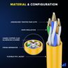 Maximm Cat 6 Ethernet Cable 25 ft (2-Pack) - High-Speed LAN Cable, Internet Cable, Patch Cable, and Network Cable - UTP, 10Gbps, 550MHz Cat6 Cable - Yellow